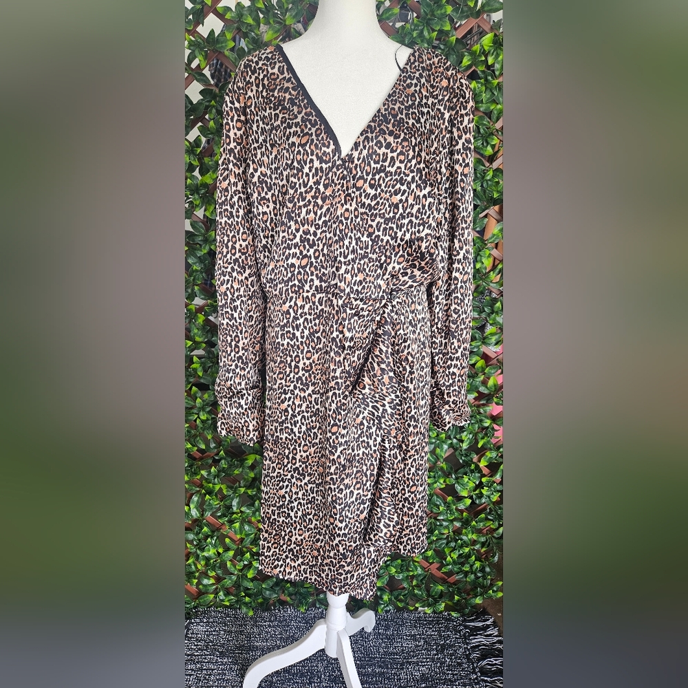 Leopard Print Long Sleeve Dress